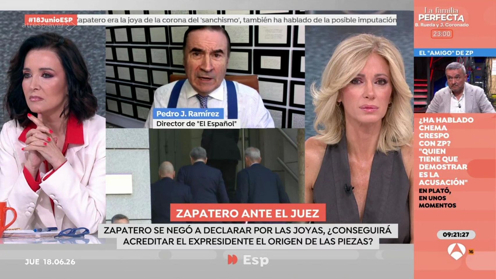Pedro J. en 'Espejo Público': "El ciudadano Zapatero liquidó ayer al político ZP, incumplió toda su obligación cívica"
