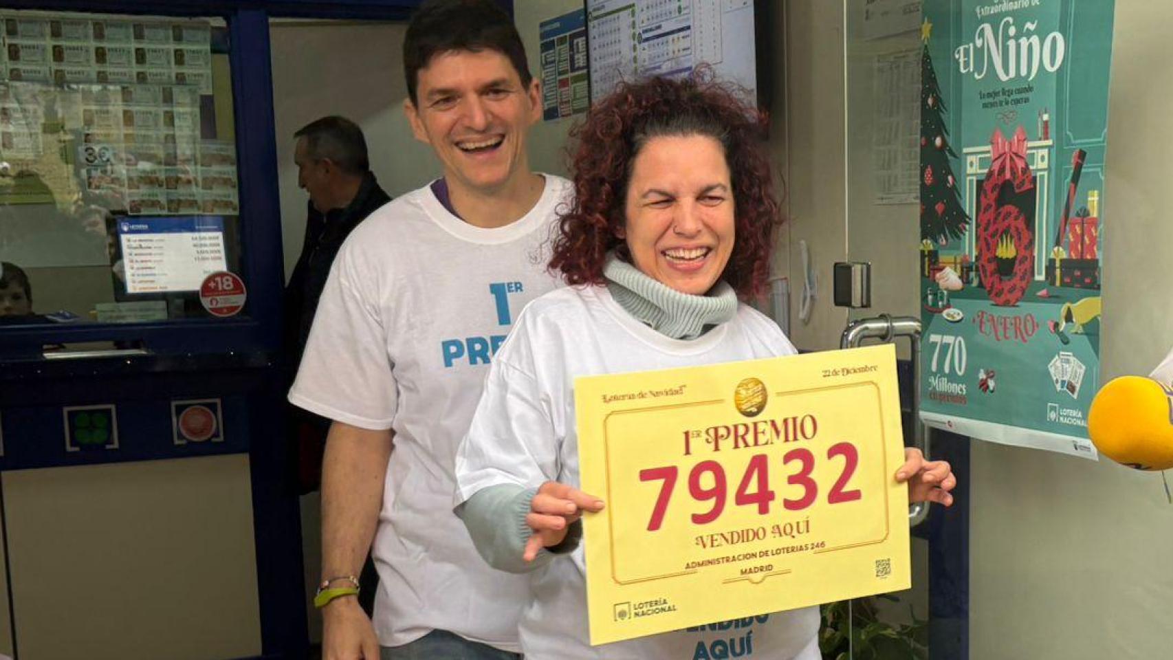 Ester Lanchas dejó su trabajo para ser lotera y ha repartido 64 millones del 'Gordo' de Navidad en Madrid: "Lo sueñas siempre"