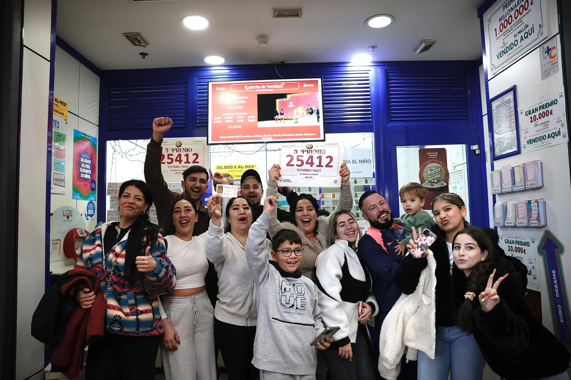 Todos los puntos de Málaga en los que se ha vendido algún premio de la lotería de Navidad 2025