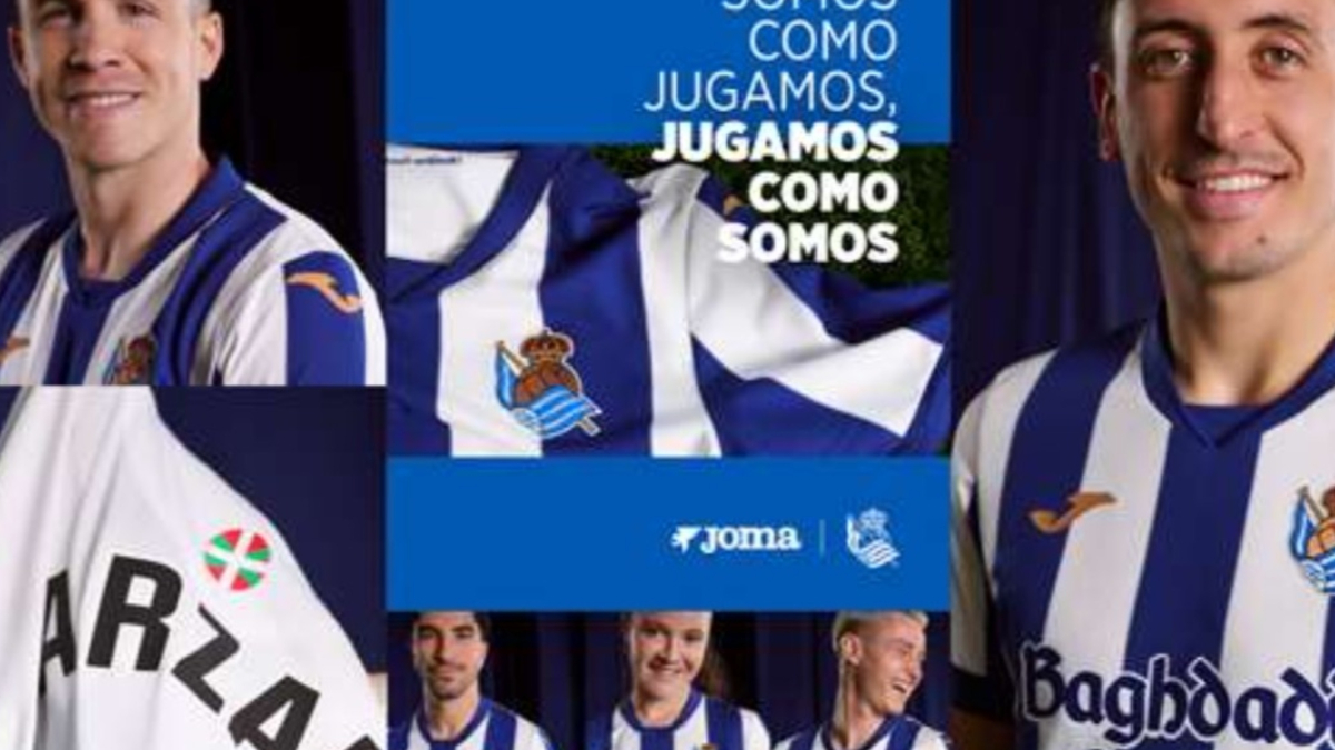 La Real presenta la camiseta de su debut con Joma