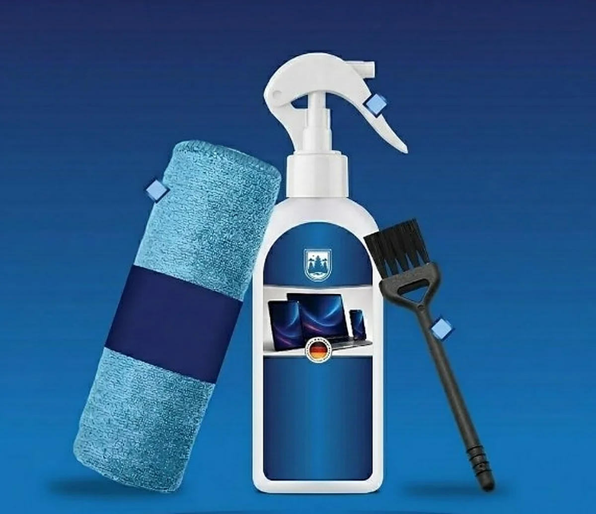 Pantalla y teclados como nuevos con el kit limpiador Veddelholzer de 250 ml
