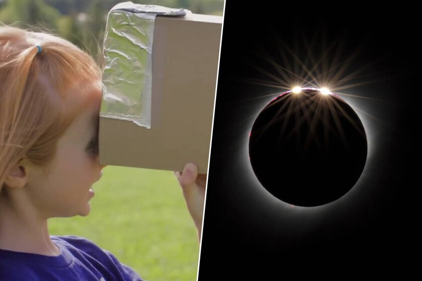 Si no tienes gafas para el eclipse solar, esta caja casera hecha con cartón y papel de aluminio te sirve igual