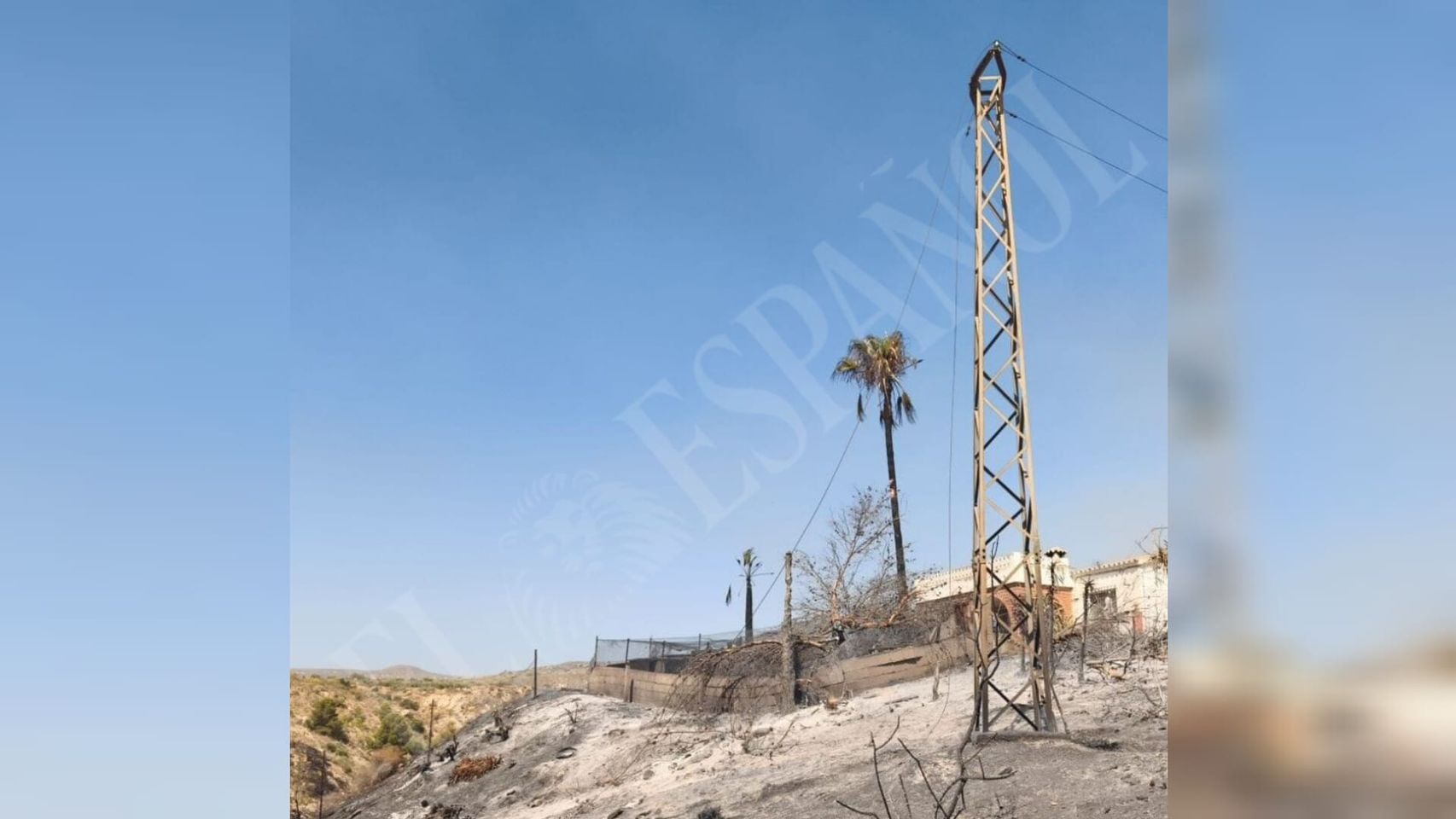 La zona cero de la tragedia forestal de Andalucía: "El poste de la línea eléctrica está podrido y es de un particular"