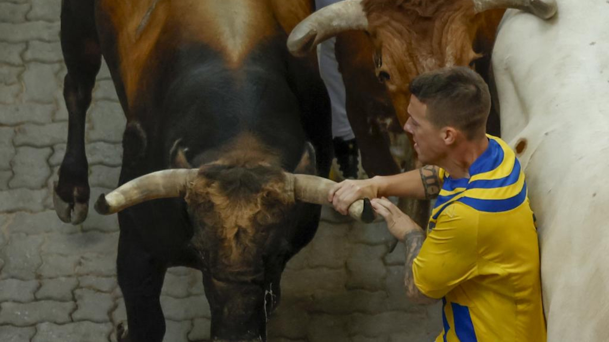 Rapidísimo sexto encierro de Sanfermines: un herido por asta de toro