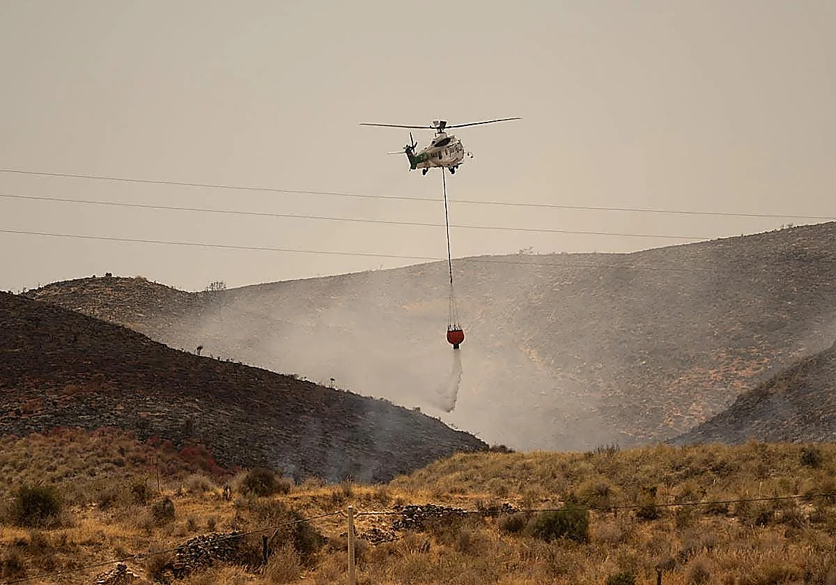 Efforts to extinguish the fire in Los Gallardos continue while the perimeter is being secured