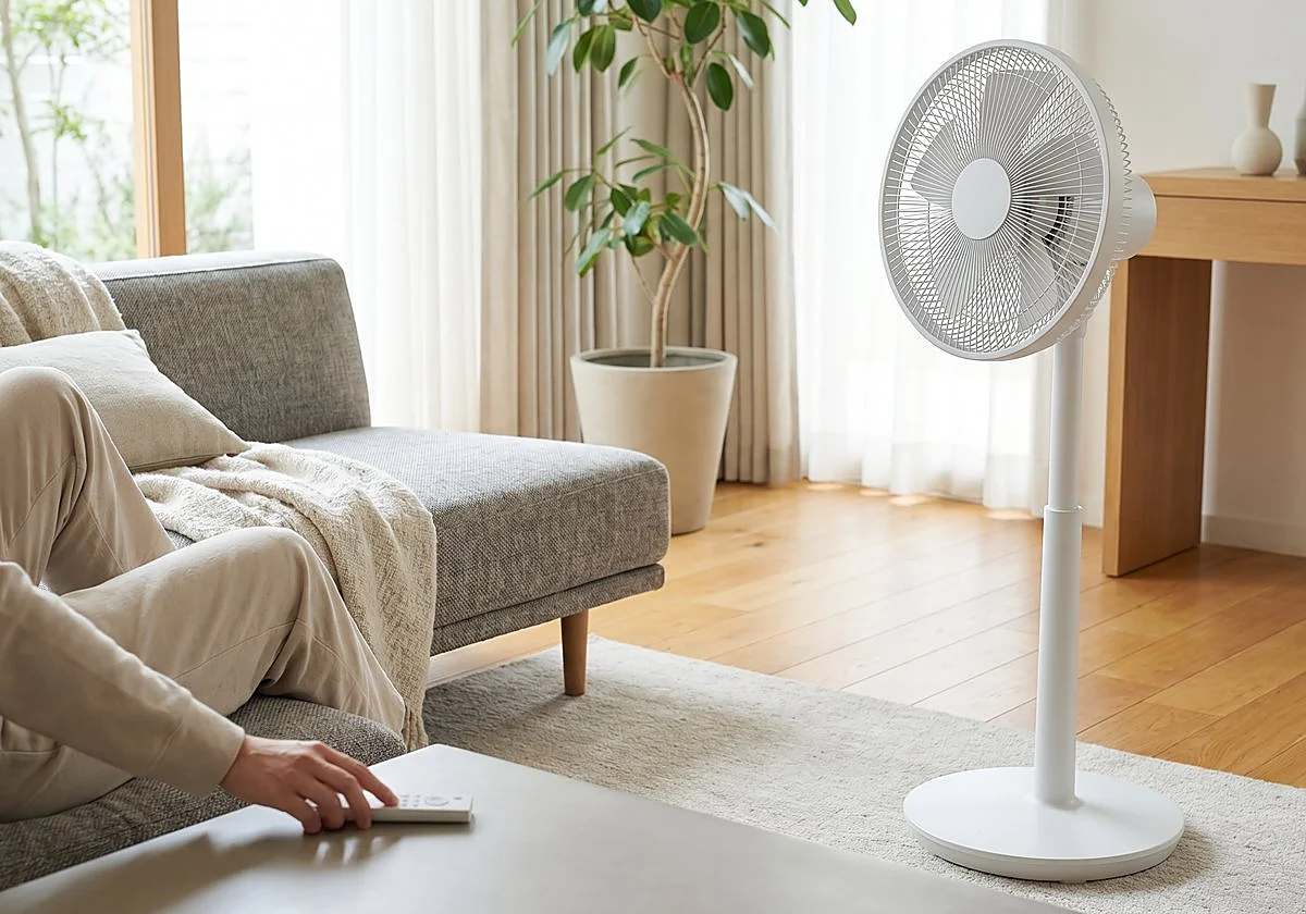 Frescura silenciosa desde tu sofá con el ventilador de pie Orbegozo con mando a ditancia