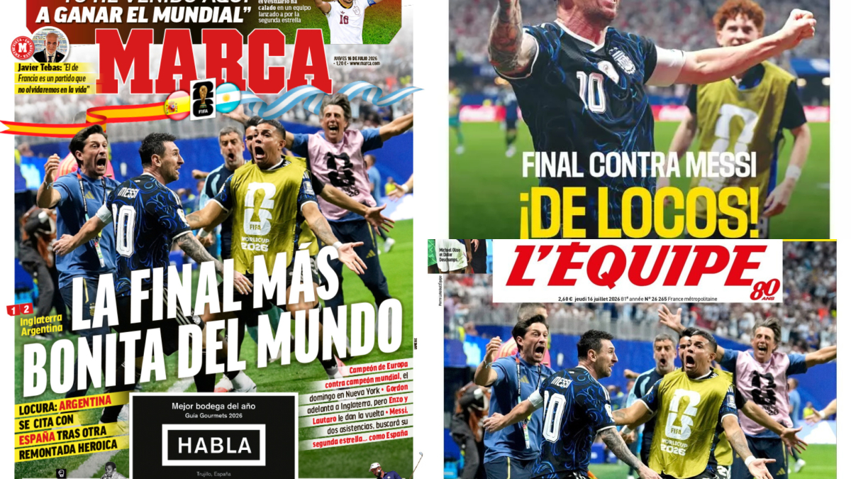 Portadón de Olé para la final más bonita del mundo<br>