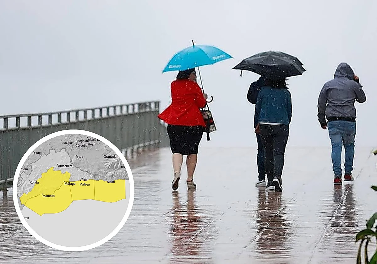 Aemet activates yellow alerts for heavy rain, gale force winds and rough seas along the Costa del Sol this weekend