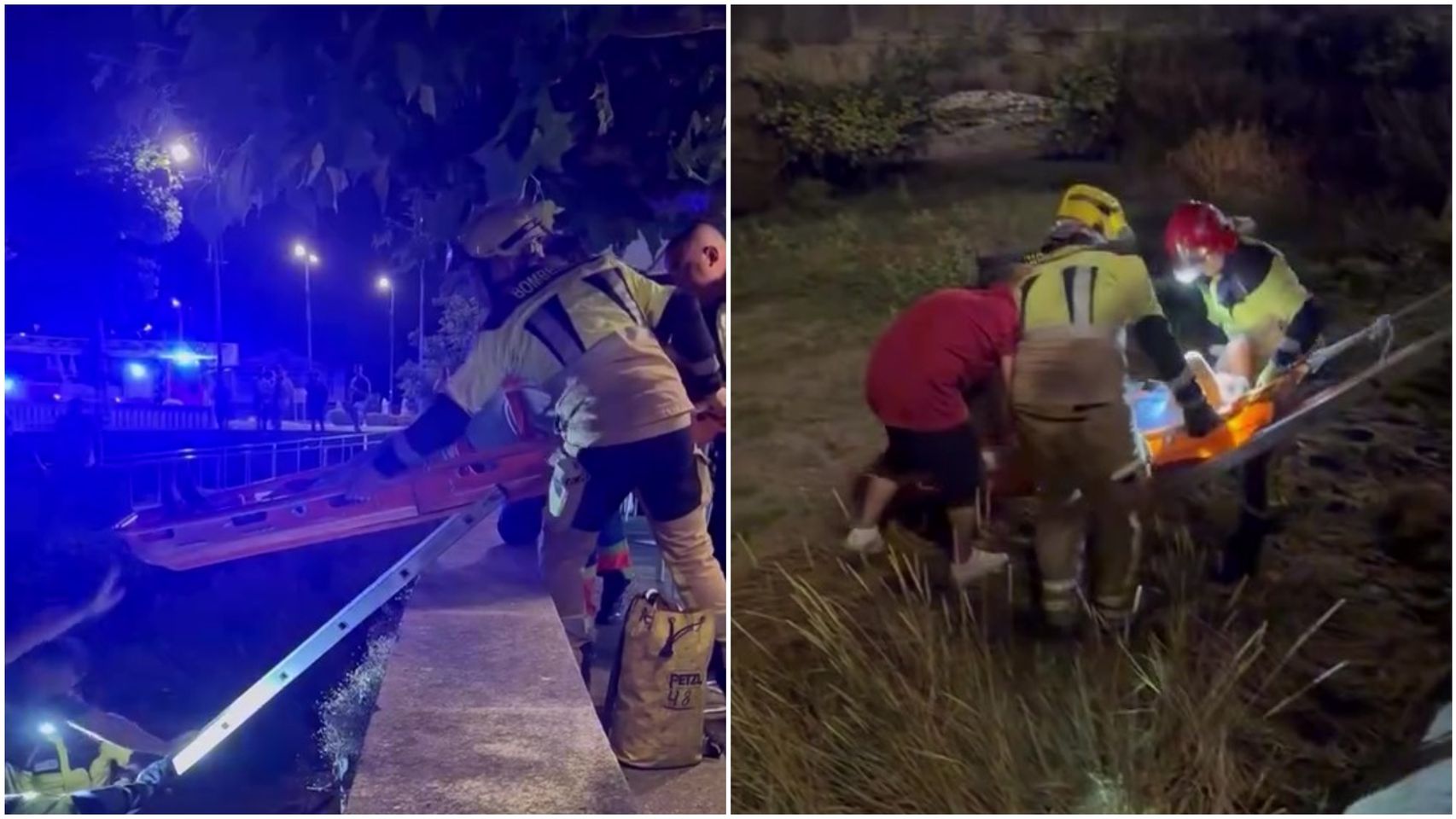 Los bomberos rescatan a un hombre ebrio tras caer a la ría de O Burgo, en Cambre (A Coruña)