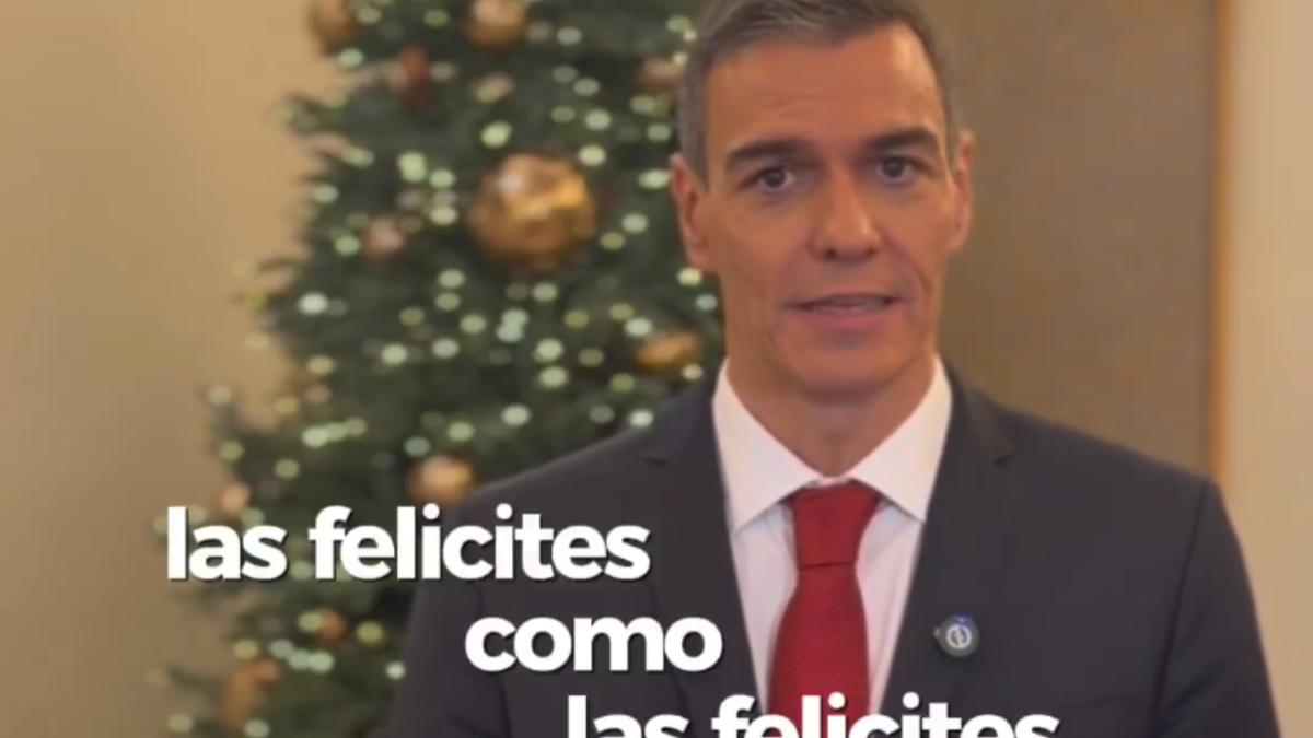 Pedro Sánchez y su 'propio' discurso de Nochebuena: esquiva palabras Navidad, Papa Noel, Reyes Magos...