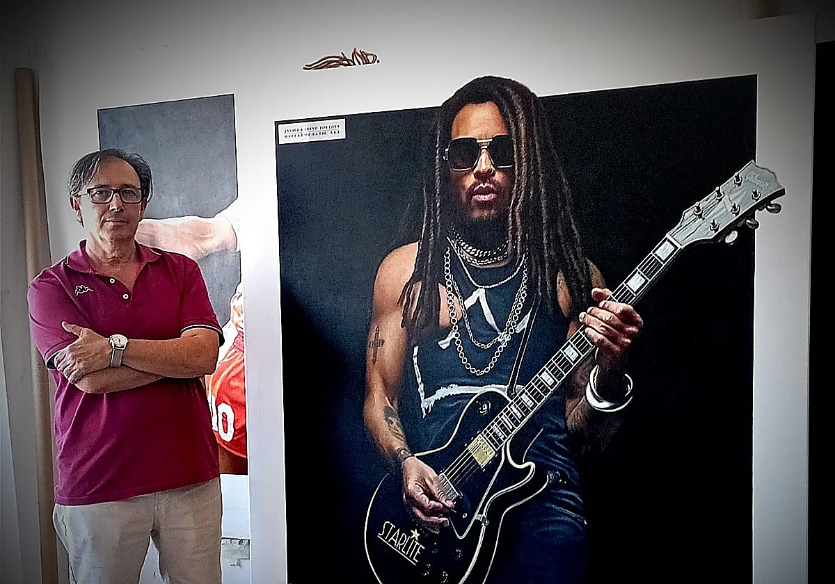 Portrait of Lenny Kravitz by Almeria artist donated to Starlite foundation charity auction