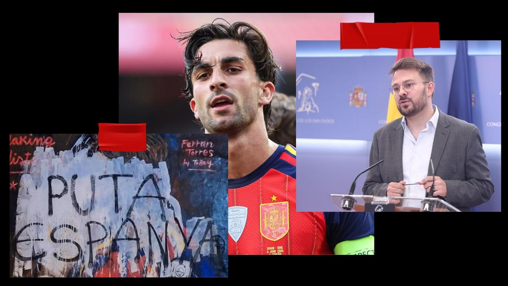 La España ruin se ensaña con Ferran Torres: marca el gol del Mundial, le llaman 'especulador' y vandalizan su mural