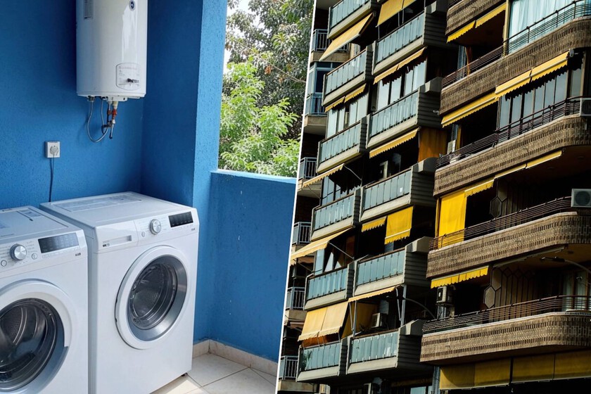 Tener una lavadora en el balcón te puede salir muy caro: hasta 3.000 euros de multa según el ruido y la instalación