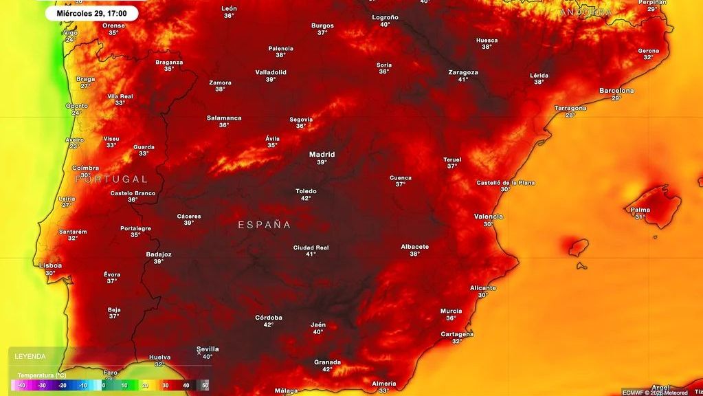 Llega una nueva ola de calor a España: hasta 42ºC en estas zonas tras el ascenso de una dorsal subtropical