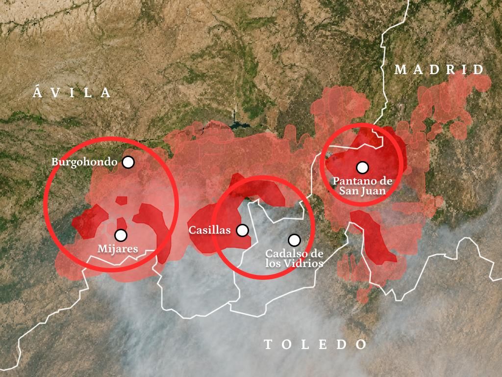 Los tres focos claves para que el incendio no avance a norte, sur y oeste: "En el Pantano de San Juan la situación es endiablada"