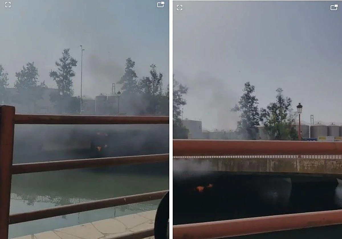 Susto en el entorno del Guadalmedina por el humo de un incendio bajo el puente del Carmen