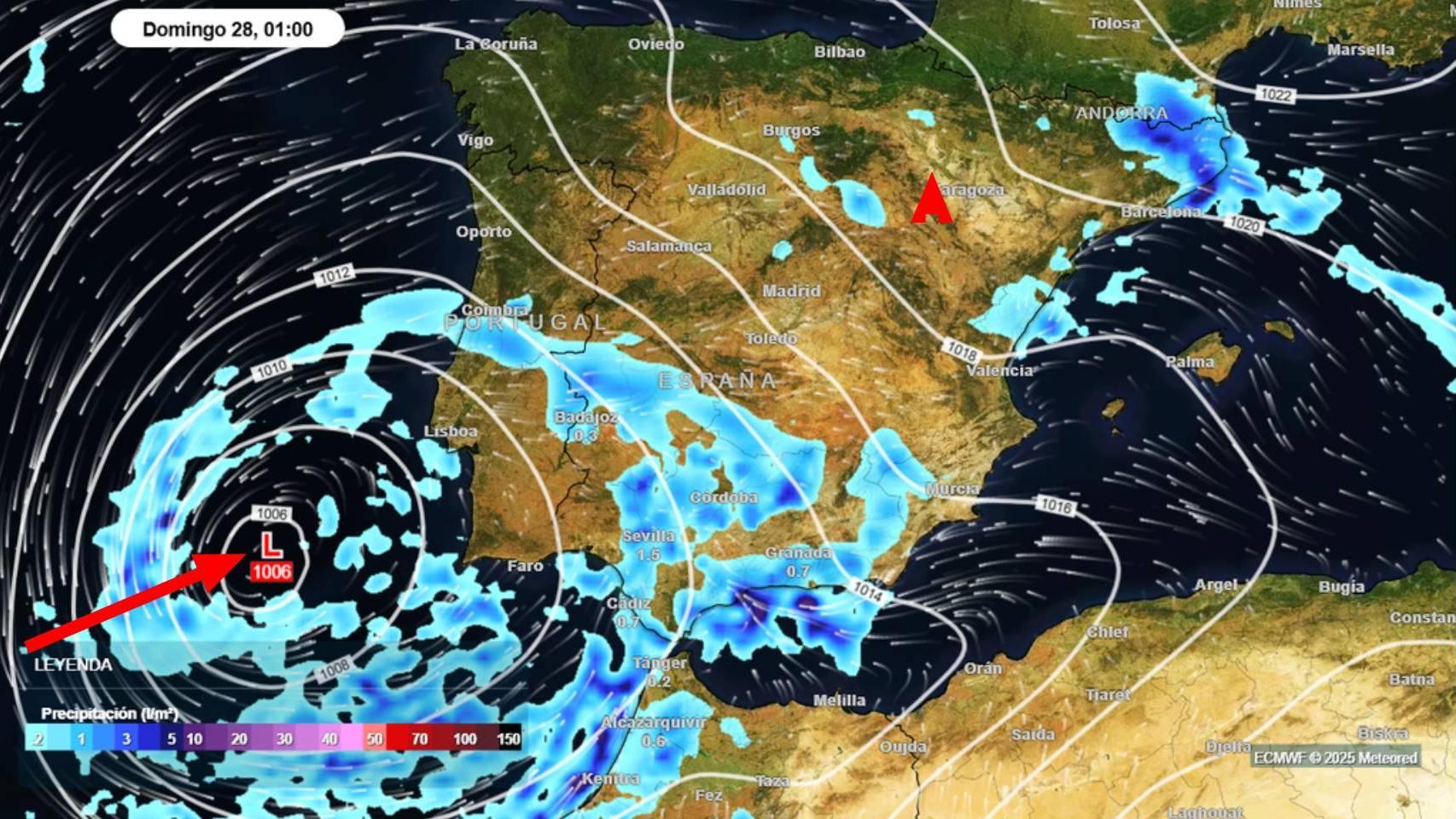 Llega una borrasca fría a España en las próximas horas: Aemet avisa por 130 l/m2 de lluvia y 1 metro de nieve en estas zonas