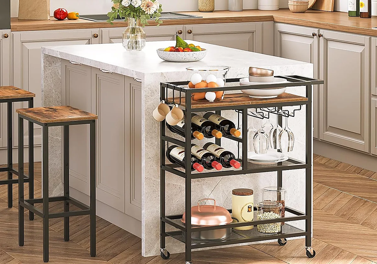 Los mejores carritos de cocina con ruedas muy prácticos y que apenas ocupan espacio