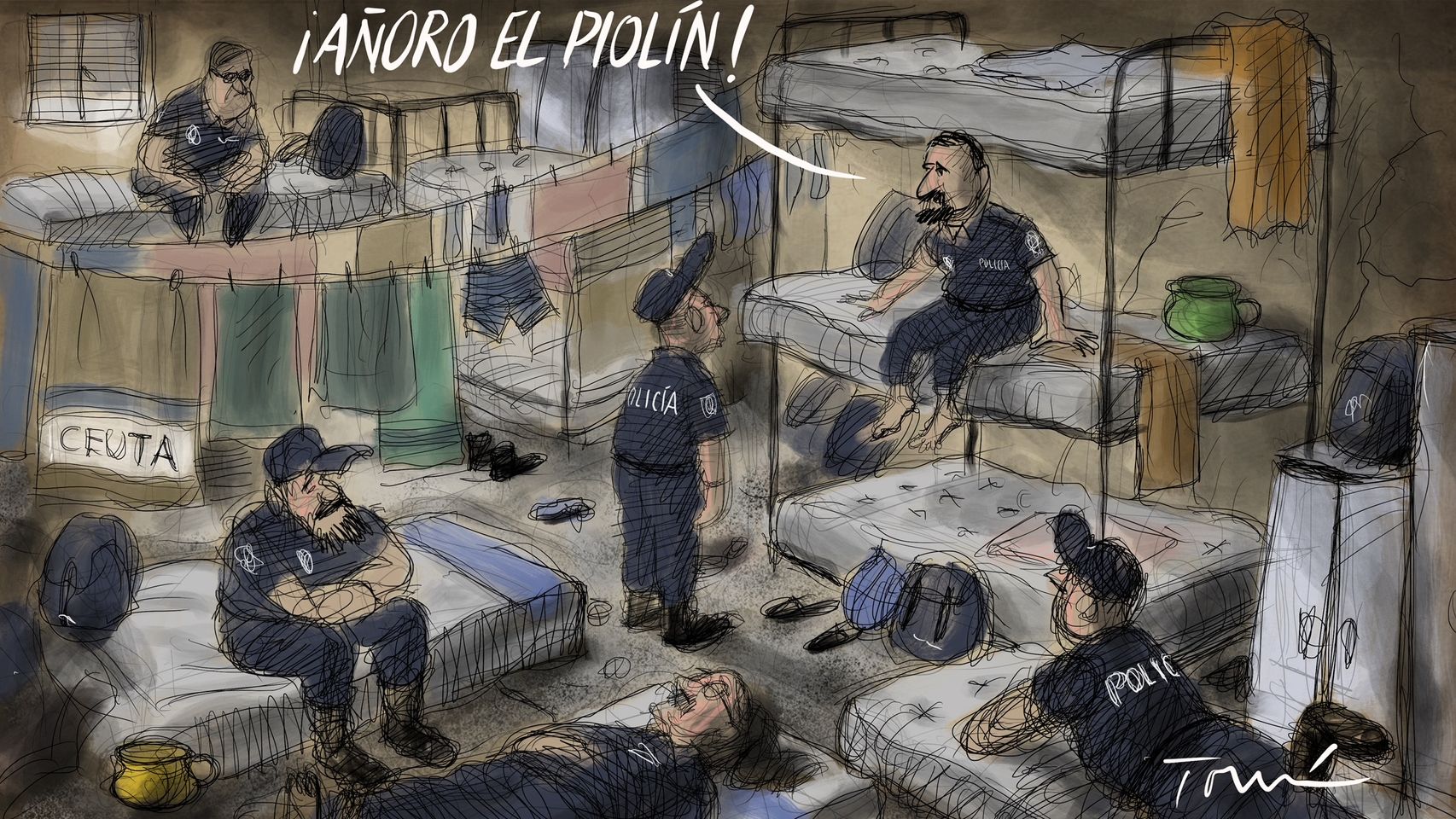 Los policías reviven en Ceuta las malas condiciones que vivieron en el barco 'Piolín' hace 9 años por el 1-O: "Es tercermundista"