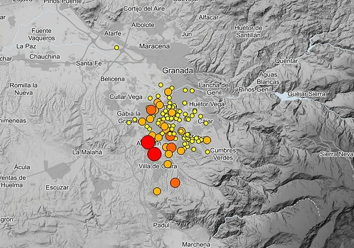 Una nueva madrugada de terremotos en Granada deja dos sentidos por la población