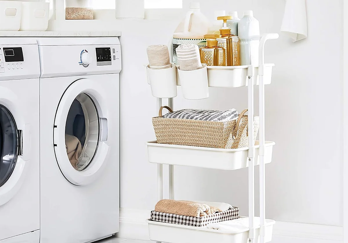 Este carrito auxiliar rodante de 3 niveles se convertirá en tu gran aliado en casa