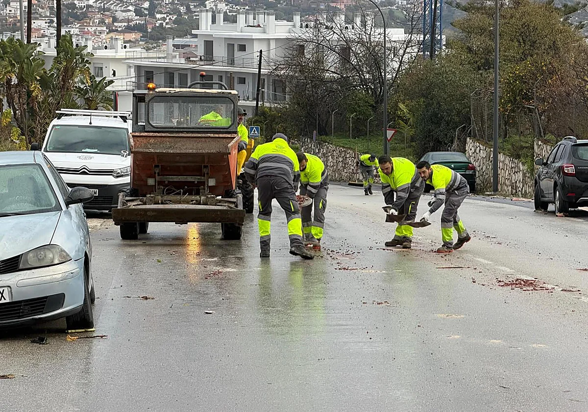 Inland Malaga towns continue with clean-up operations after the weekend storms