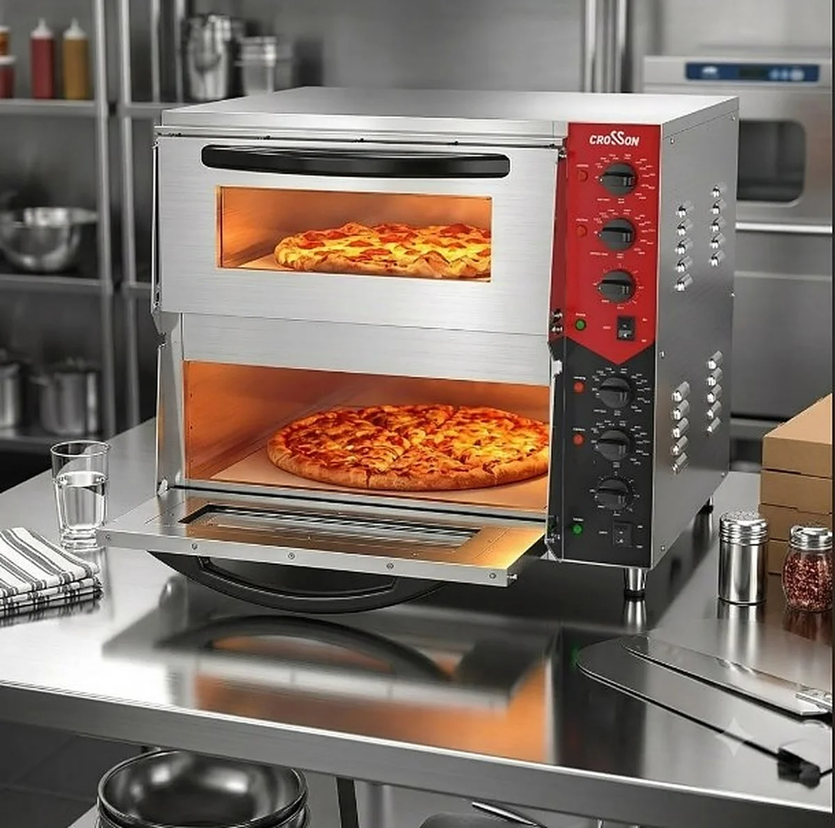 El horno para pizza doble Crosson te sacará de más de un apuro en comidas con mucha gente