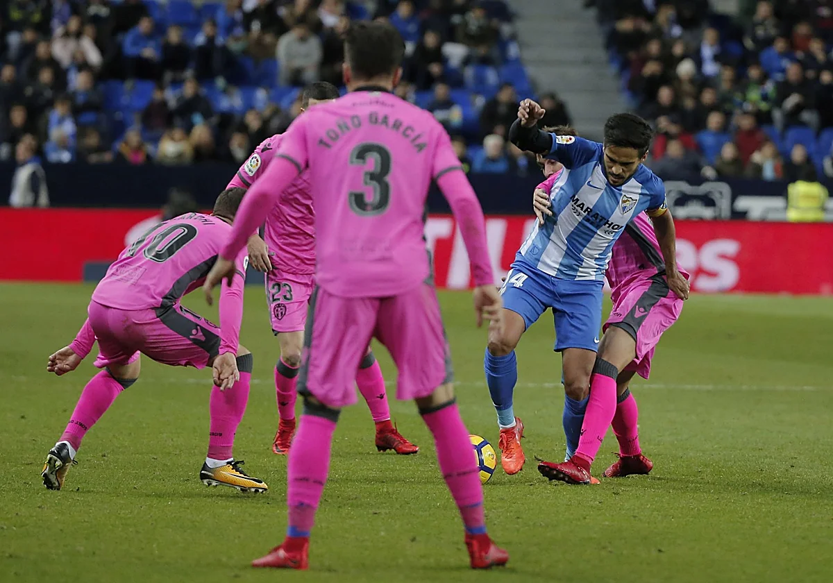 La historia sonríe al Málaga en sus citas ante el Levante en La Rosaleda