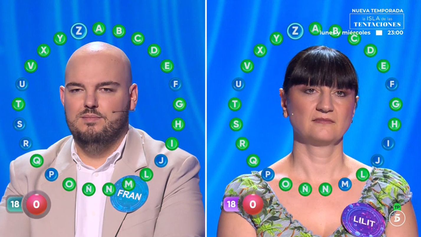 Radiografía del debut de 'Rueda la letra' en Telecinco: audiencias, polémica con 'Pasapalabra' y el duelo entre Lilit y Fran