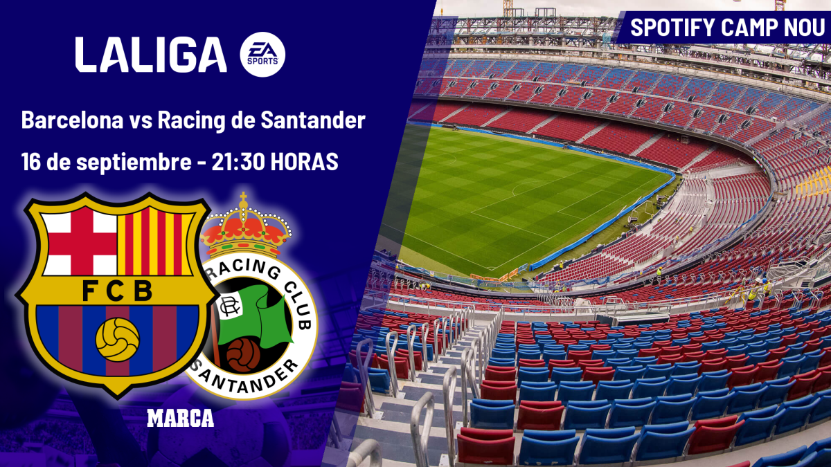 Barcelona - Racing de Santander: horario, dónde ver en TV y canal del partido de LaLiga EA Sports