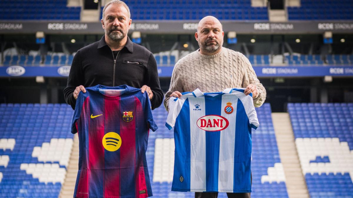 Manolo González y Flick, en el tradicional encuentro de entrenadores