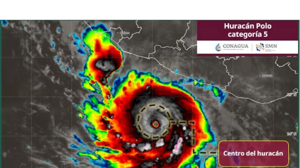 El huracán Polo se intensifica a categoría 5 en menos de 24 horas: ¿qué tan peligroso es para México?