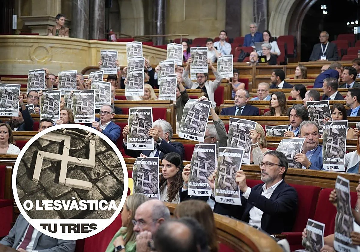 La esvástica nazi de Junts y ERC contra Orriols