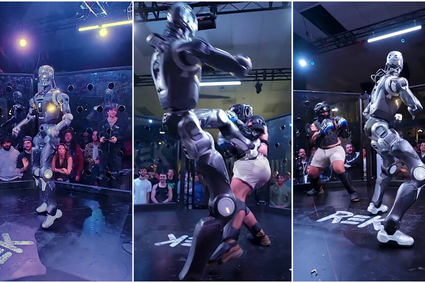 Han organizado un combate de MMA entre un youtuber y un robot a lo 'Terminator': la máquina le ha soltado una patada monumental