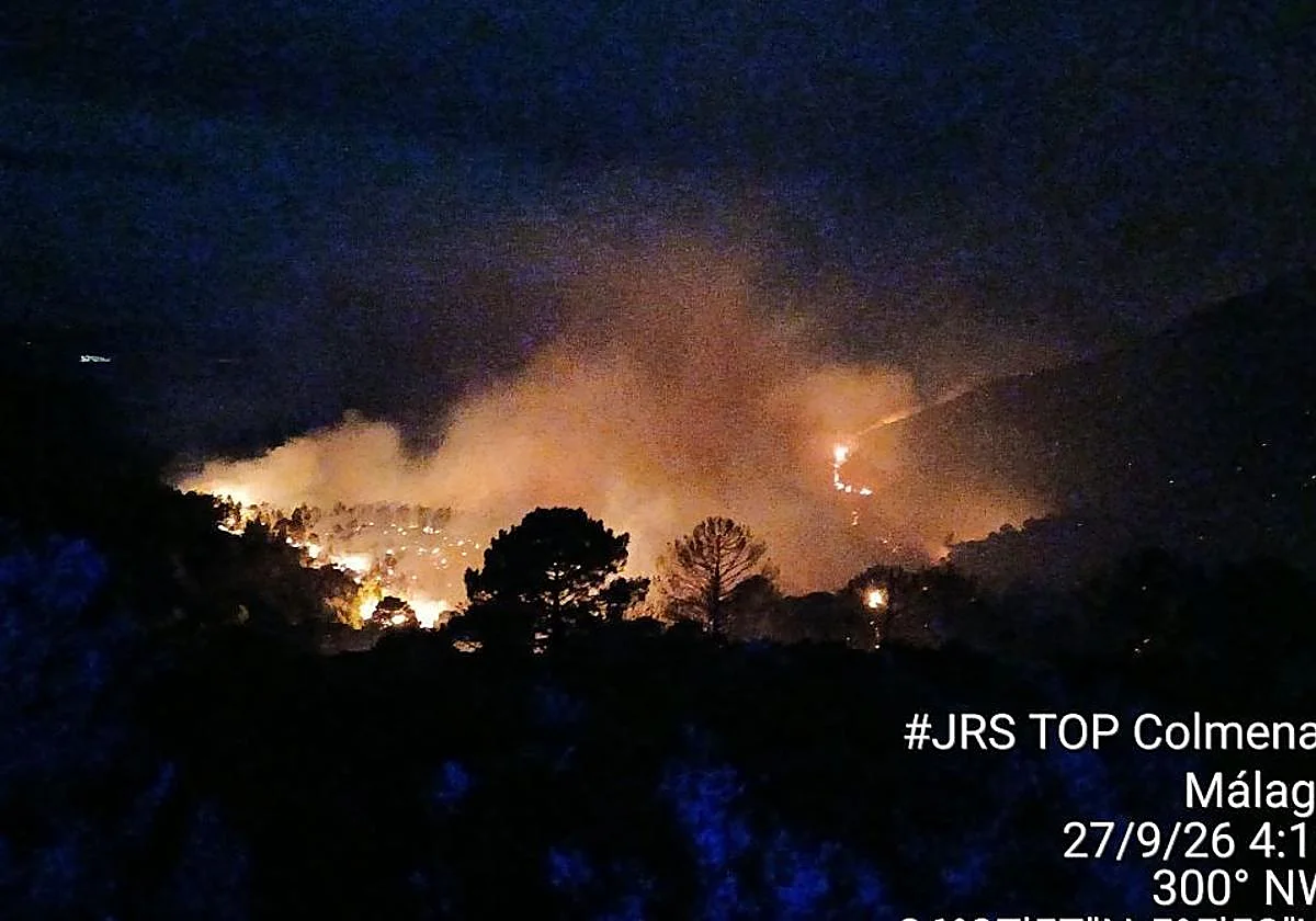 Declarado un incendio forestal en Igualeja, que queda confinada