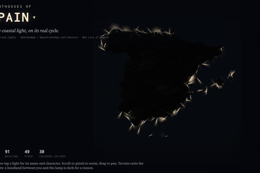 Todos los faros de España, en un espectacular mapa interactivo