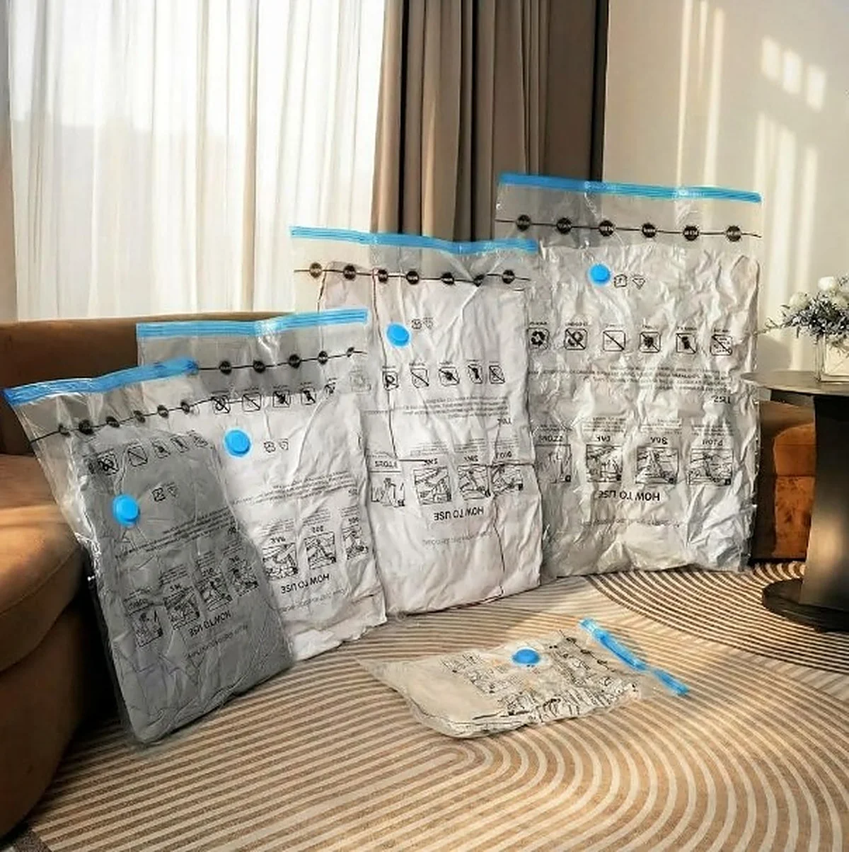 Estas bolsas de vacío con cremallera son perfectas para el cambio de armario y guardar tu ropa sin que ocupe