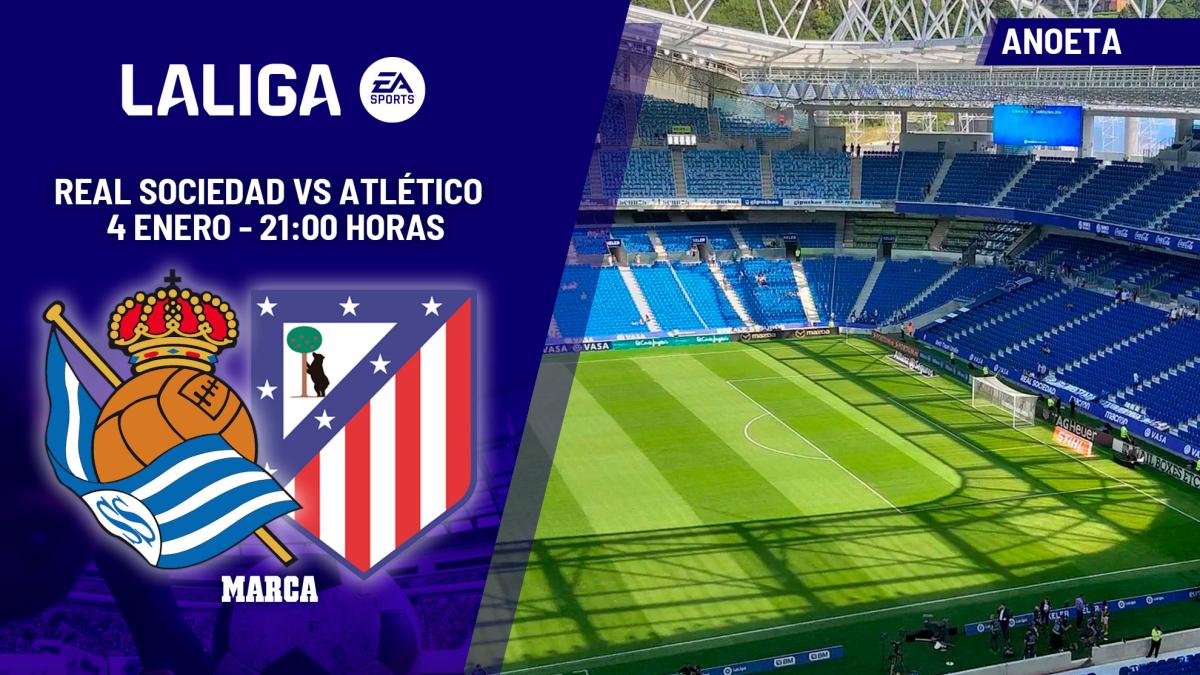 Real Sociedad - Atlético de Madrid: horario y dónde ver hoy en TV y online el partido de la jornada 18 de LaLiga EA Sports
