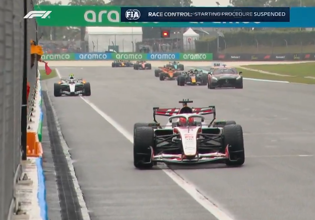 Lo nunca visto en la Fórmula 1: los coches se apagan antes de la salida