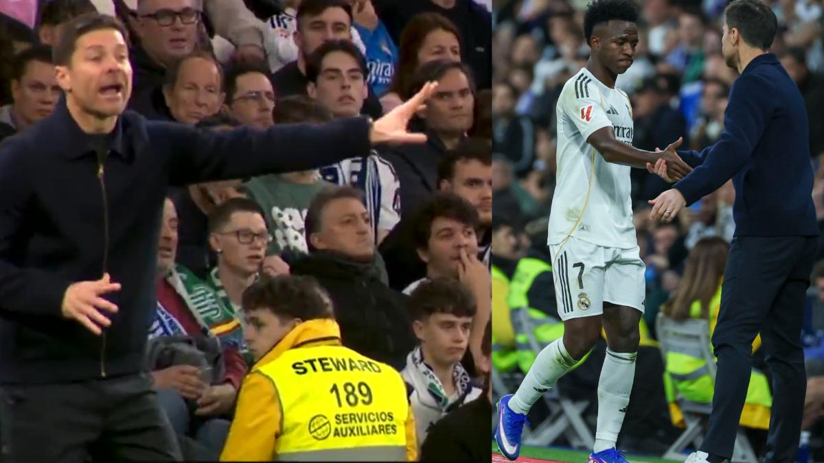 El enfado de Xabi Alonso con Vinicius: "¡Que no te pares y presiones!"