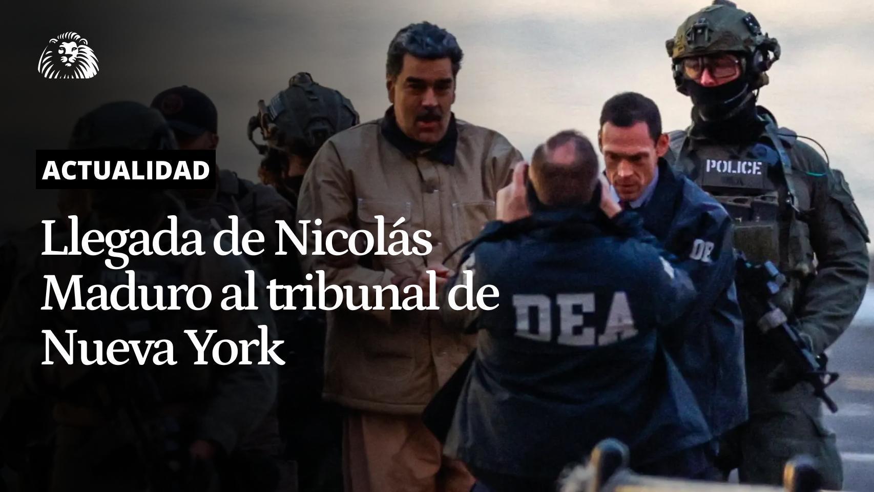 Así ha sido la llegada de Maduro al tribunal de Nueva York que le juzga: en helicóptero, con calles cortadas y escolta de 5 vehículos