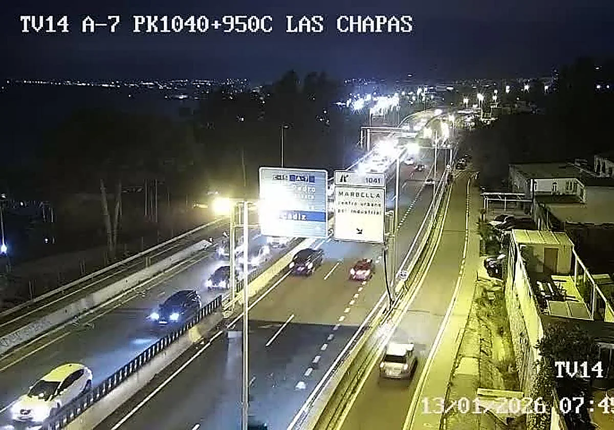 Overturned van disrupts traffic on A-7 motorway in Marbella