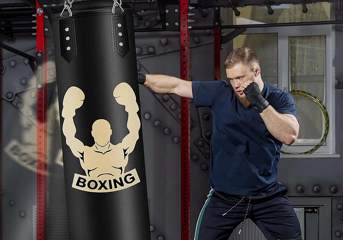 Entrena boxeo en casa con este saco colgante y su kit completo