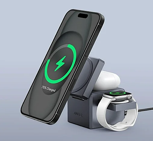 Olvídate de los cables con el cargador inalámbrico MagGo 3 en 1 Anker para Apple