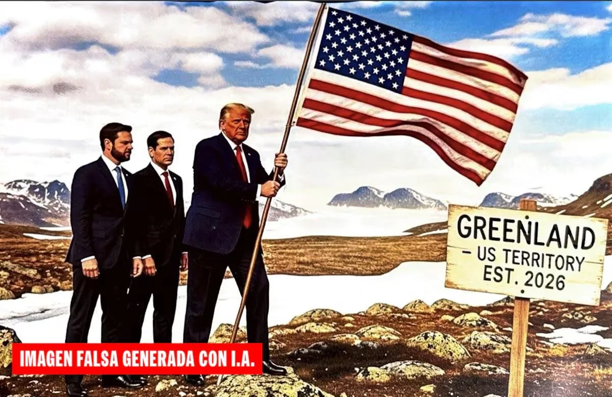 Trump planta la bandera en Groenlandia