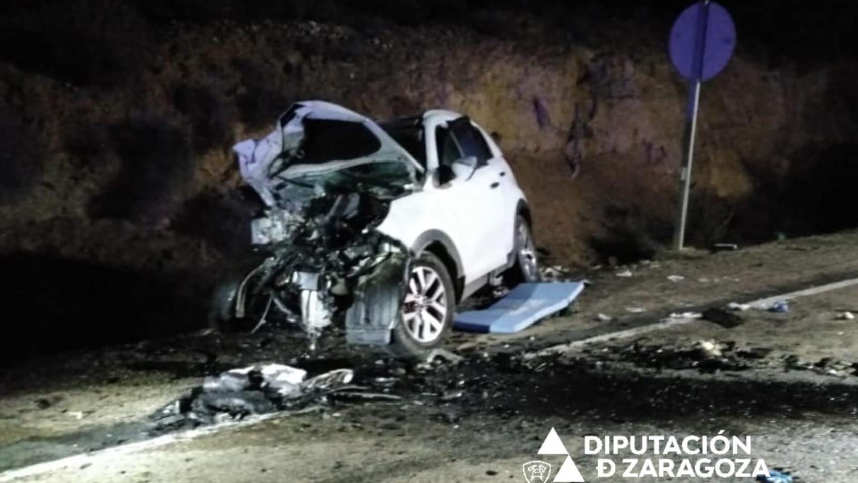 Muere una persona en un choque frontal en la N-211 en Caspe (Zaragoza): hay tres heridos graves