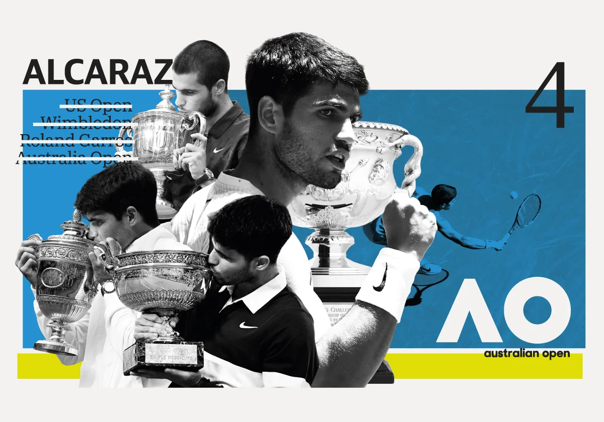 Carlos Alcaraz, el más precoz en completar el póker de Grand Slam