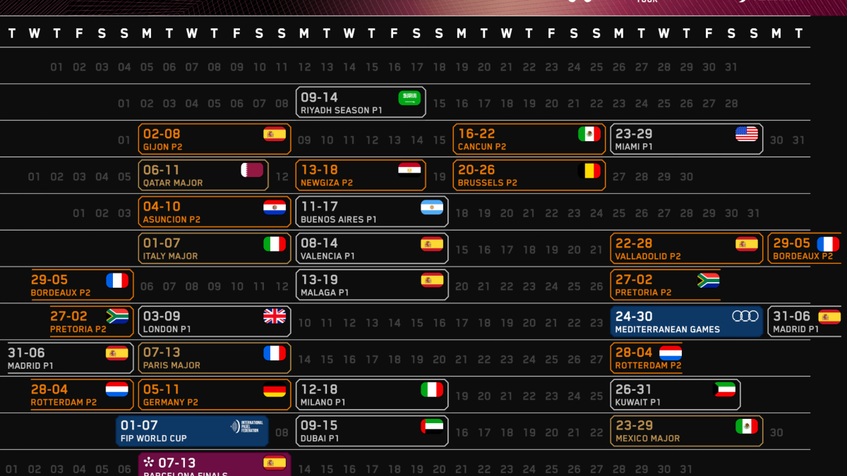 Premier Padel cambia su calendario para 2026