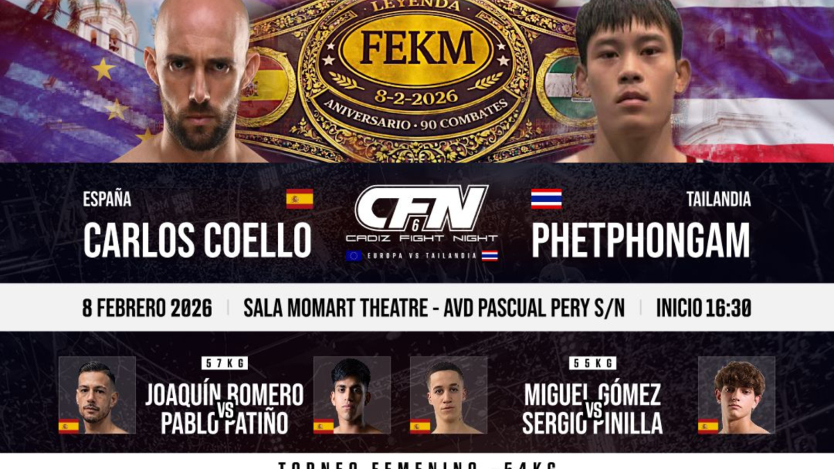 Cádiz se prepara para vivir una velada sin precedentes en la historia del muay thai nacional