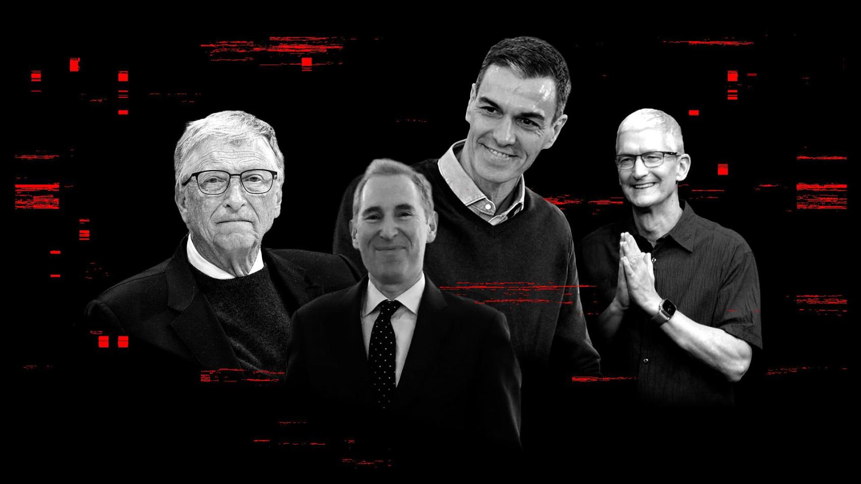 Los 'tecnoligarcas' que Sánchez admira: dio 200 millones a Bill Gates y agasajó a Tim Cook en Moncloa y en California